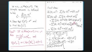 Expectation and Variance of the Sample Variance [upl. by Gabler]