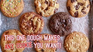 Crazy Cookie Dough One Cookie Recipe with Endless Variations [upl. by Naujik]