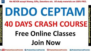 DRDO CEPTAM VIDEO CLASSES  40 DAYS FREE ONLINE CLASSES  JOIN NOW [upl. by Eceinhoj]