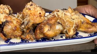 Garlic Parmesan wings  Airfryer [upl. by Ayyn]