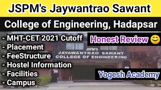 JSPMS Jaywantrao Sawant college of Engineering Hadapsar review Placement Cutoff Fees Hostel compus🤩 [upl. by Louisa]