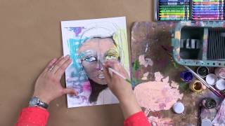 Learn to Paint Artistic Faces with Dina Wakley [upl. by Kulsrud]