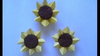 Origami sunflower słonecznik origami [upl. by Hecklau]