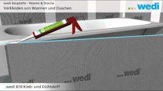 wedi  DE  Lösungen Verkleiden von Duschen und Badewannen mit dem wedi Bathboard [upl. by Sheline981]