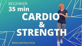 35 min Cardio and Strength FullBody Workout for Beginners  AllinOne Workout [upl. by Nnahoj611]