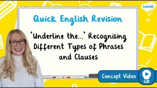 How Do You Recognise Different Types of Phrases and Clauses  KS2 English Concept for Kids [upl. by Einned]