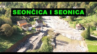 Rijeka Seončica je odnijela mnogo kuća i mezarje groblje u Seonici kod Konjica 4K dron [upl. by Vanthe16]