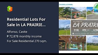 Residential Lots For Sale in LA PRAIRIE TAGAYTAY in Alfonso Cavite [upl. by Nuajed]