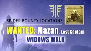 MAZAN Bounty Location in quotWidows Walkquot  Destiny 2 Forsaken  Spider Bounty Locations [upl. by Jordan641]