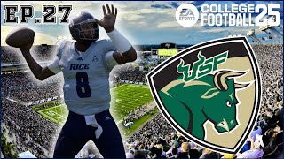 College Football 25 Rice Owls Dynasty Ep27  CAN WE DOWN THE MIGHTY BULLS [upl. by Kareem]