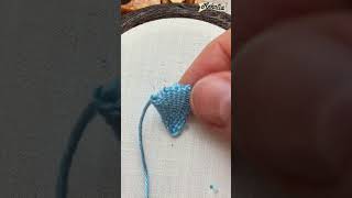 Easy 3D Flower Petal with Needle Weaving for 3D Embroidery Flowers embroideryideas needlework [upl. by Marx]