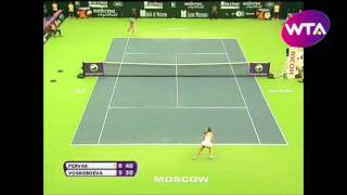 Galina Voskoboeva v Ksenia Pervak WTA Moscow Highlights [upl. by Relyat]