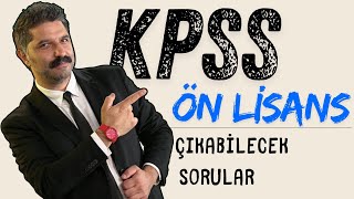 KPSS  Ön Lisans  Çıkabilecek Sorular [upl. by Ecargyram]