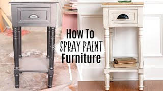 Spray Painting Furniture  Furniture Makeover  Ashleigh Lauren [upl. by Saito]