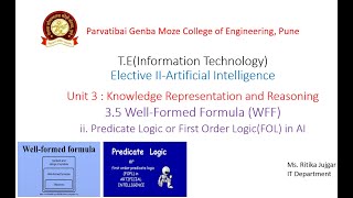 35 Predicate Logic or First Order LogicFOL in Artificial Intelligence  WellFormed Formula WFF [upl. by Weaks]