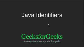 Java Identifiers  GeeksforGeeks [upl. by Larisa]