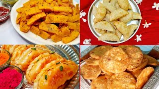 4 Holi special recipes  holi snacks  mawa gujiya  mathri recipe  chashni wali mawa gujiya [upl. by Belter]