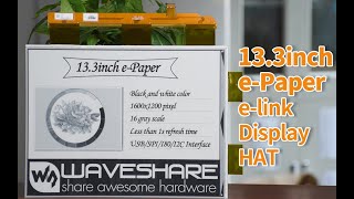 Waveshare 133inch ePaper eInk Display HAT For Raspberry Pi 1600×1200 16 Grey Scales [upl. by Yttak]