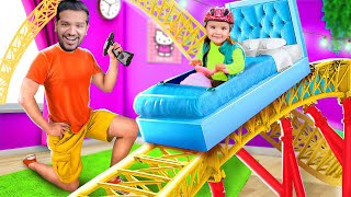 WE BUILT A TRAMPOLINE PARK AT HOME FOR MYRA  SURPRISE FOR MYRA [upl. by Gokey]