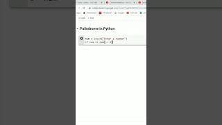 Python for beginners  palindrome number  python programming [upl. by Naman1]