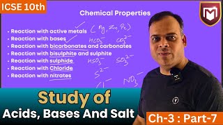 Chapter 3 Study of Acids Bases And Salt Part7  Board Exam  Manish Chouhan ICSE chemistry [upl. by Atiram]