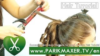 Romantic Prom Updo Tutorial parikmaxer tv english version [upl. by Tamar]