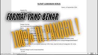 CARA MEMBUAT SURAT LAMARAN KERJA YANG BENAR  100 DITERIMA [upl. by Einnej]