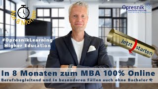 MBA in 8 Monaten 100 Online amp Berufsbegleitend  auch ohne Bachelor Jetzt KarriereBoost starten🎓 [upl. by Obara399]