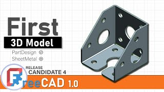 FreeCAD 10RC4 First 3D Model using PartDesign workbench [upl. by Airotna883]