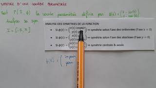 SYMÉTRIE dune COURBE PARAMÉTRÉE  Méthode amp Exemple  MATHS  Bac1  Bac2 [upl. by Drareg]