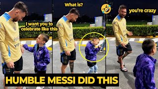 Messi funny reaction after young fan ask to did his dance celebration if he scores in next game [upl. by Lee]