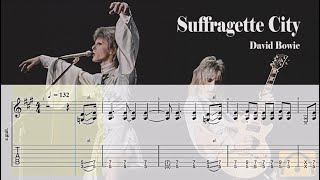 Suffragette City  David Bowie  Guitar Tab [upl. by Antin]