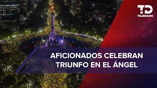 Aficionados festejan triunfo de ‘la 14’ del América en el Ángel de la Independencia [upl. by Collie]