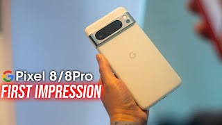 Google Pixel 8 amp 8 Pro Hands On amp Features [upl. by Nomma945]