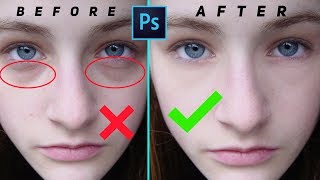 Remove Eye bags and Eye Dark Circle in Photoshop 1minPhotoshop [upl. by Droffats970]