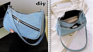 DIY Denim Jeans Purse Bag Idea from cloth at Home Making [upl. by Nay]