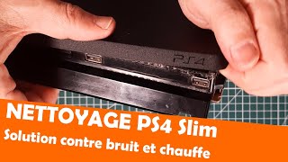 Nettoyer sa PS4 Slim bruyante qui chauffe dépoussiérer et changer la pâte thermique pour réparer [upl. by Ayikal]