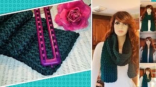 BEGINNERS How To Loom Knit A Scarf [upl. by Alarick]