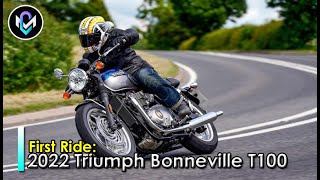 2022 Triumph Bonneville T100 First Ride Review [upl. by Enaile511]