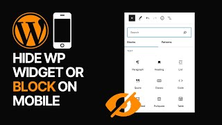 How to Hide a WordPress Widget or Block on Mobile Website View Tutorial [upl. by Collbaith951]