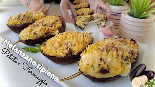 MELANZANE RIPIENE FILANTI con PATATE E FORMAGGIO 🥔🧀 ricetta facile ed economica [upl. by Aerdnaek]