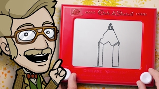 DRAWING with an ETCH A SKETCH Art Challenge [upl. by Godfrey890]