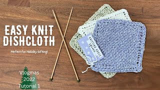 Quick and Easy Knit  Dishcloth Tutorial amp FREE Pattern  Beginner Friendly  Knitting House Square [upl. by Yonatan]