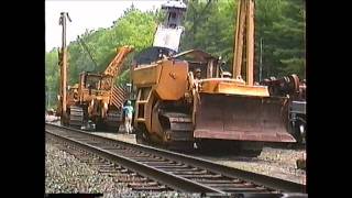 Guilford Train Wreck Big hook and side boom crawlers at work 06181991 [upl. by Oirifrop618]