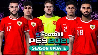 FACEPACK UPDATES INDONESIA NATIONAL TEAM FOR FOOTBALL LIFE 2025 amp T99 PATCH PES2021 SEASON UPDATE [upl. by Lundberg738]