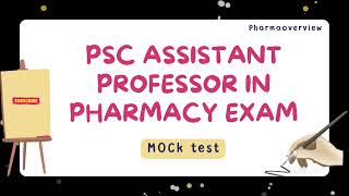 Mock test for psc assistant professor in pharmacy exam GPAT [upl. by Nohtan]