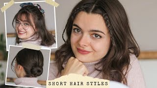 10 Cute 1 Minute Hairstyles For Short Hair [upl. by Hilaria877]