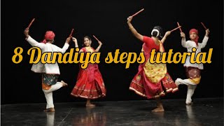 Dandiya Dance steps tutorial  Learn 9 Easy Dandiya steps For Beginners  Navaratri Dandiya Dance [upl. by Alia]