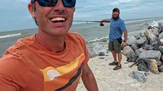 Ep 3  Sending baits with a Bunker Up Bait cannon on Cape San Blas [upl. by Assirat]