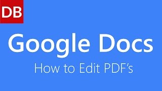 How to Edit a PDF  Google Docs Tutorial [upl. by Peursem589]